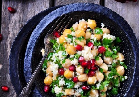Couscous Salad with chickpeas and dressing