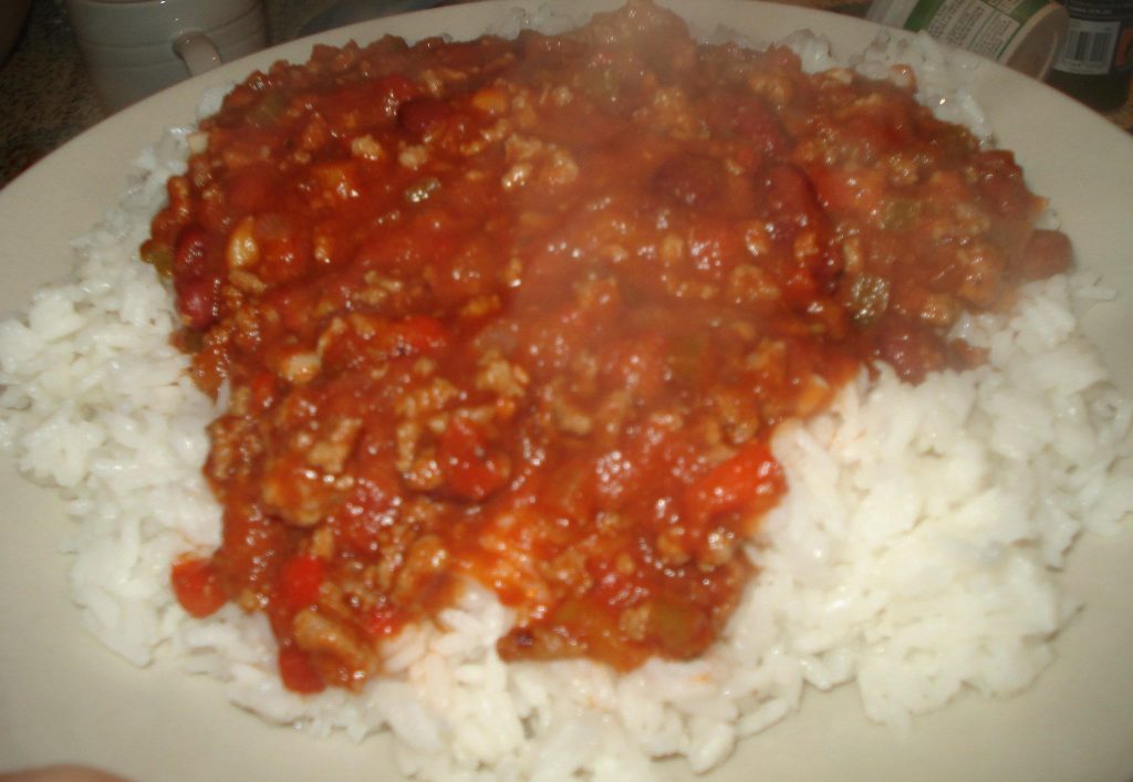 Spicy or Savoury Chilli with Rice