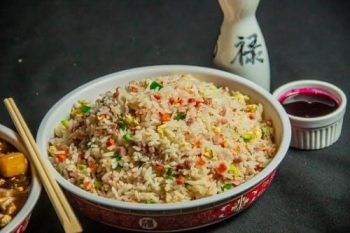 Home made egg fried rice is made in minutes
